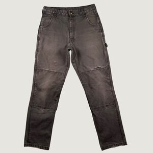 Vtg Lakin McKey Carpenter Pants Mens Double Knee Duck Canvas 34x34 Brown Work
